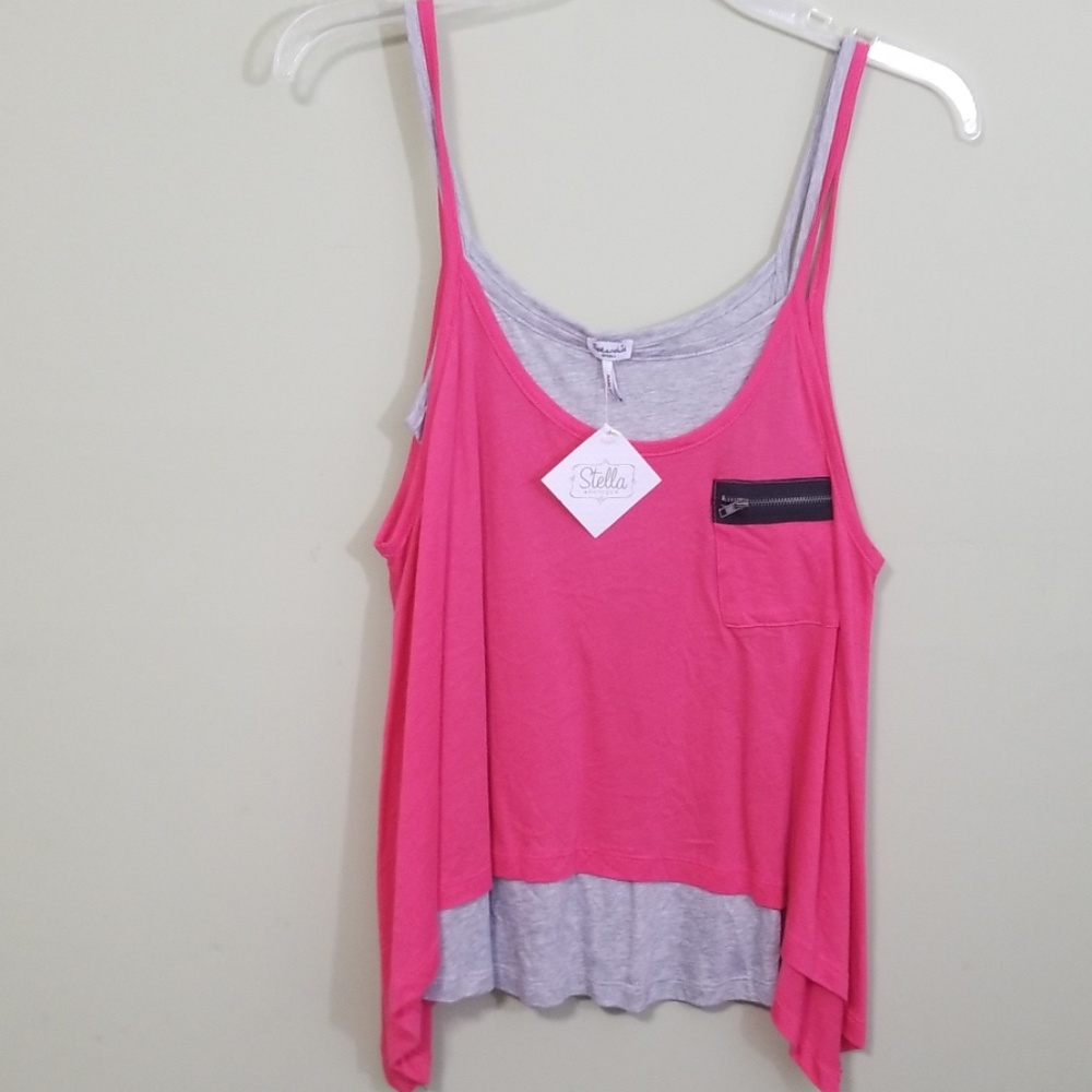 StellaTank top NWT. Pink and gray. Size small. B1